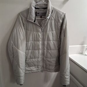 Columbia Titanium Insulated Quilted Puffer Jacket Coat Light Gray Size M